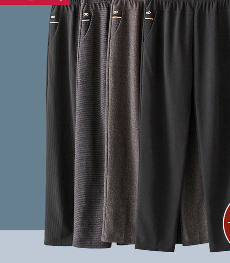 Ravni model ženskih hlača s elastičnim strukom