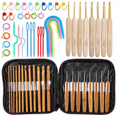 MIUSIE Bambuko rankenos nėrimo kabliukų rinkinys Mezgimo adatos „Pasidaryk pats“ nėrimo pynimo įrankiai Priedai Rinkinys Verpalai Amatai Kabliukai