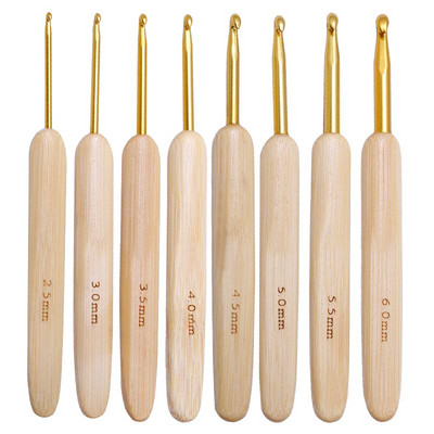 MIUSIE Bambuko rankenos nėrimo kabliukų rinkinys Mezgimo adatos „Pasidaryk pats“ nėrimo pynimo įrankiai Priedai Rinkinys Verpalai Amatai Kabliukai