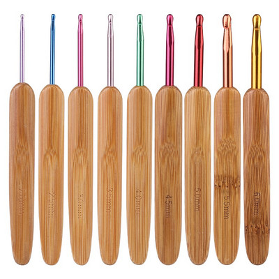 MIUSIE Bambuko rankenos nėrimo kabliukų rinkinys Mezgimo adatos „Pasidaryk pats“ nėrimo pynimo įrankiai Priedai Rinkinys Verpalai Amatai Kabliukai