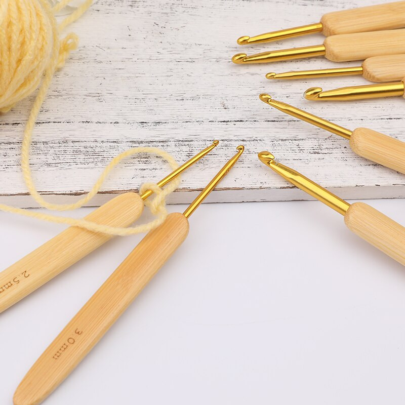 MIUSIE Bambuko rankenos nėrimo kabliukų rinkinys Mezgimo adatos „Pasidaryk pats“ nėrimo pynimo įrankiai Priedai Rinkinys Verpalai Amatai Kabliukai
