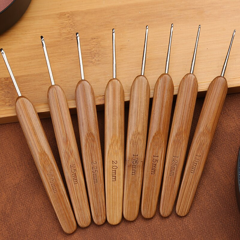 MIUSIE Bambuko rankenos nėrimo kabliukų rinkinys Mezgimo adatos „Pasidaryk pats“ nėrimo pynimo įrankiai Priedai Rinkinys Verpalai Amatai Kabliukai