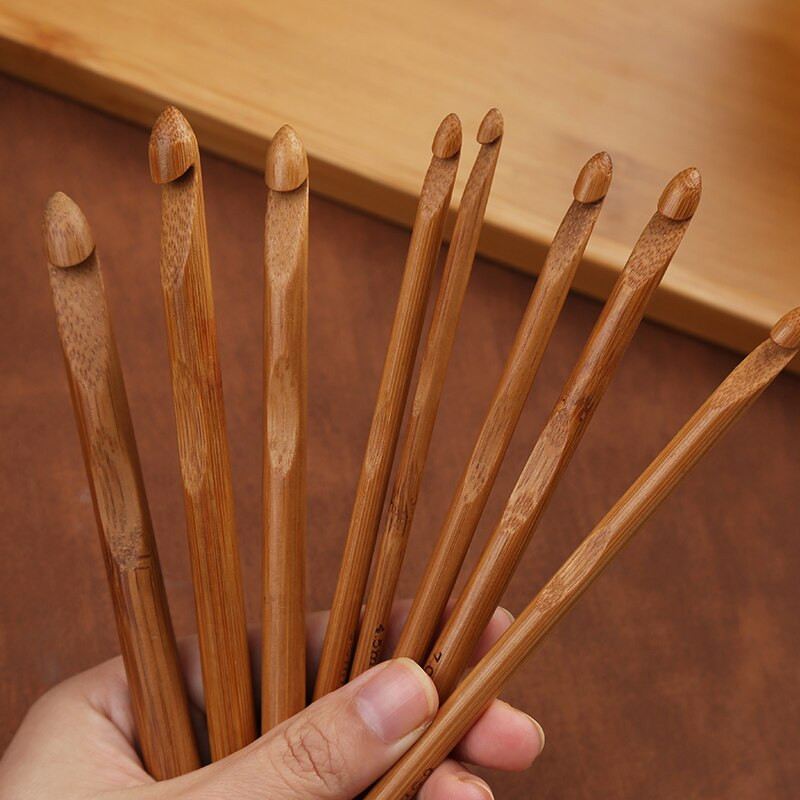 MIUSIE Bambuko rankenos nėrimo kabliukų rinkinys Mezgimo adatos „Pasidaryk pats“ nėrimo pynimo įrankiai Priedai Rinkinys Verpalai Amatai Kabliukai