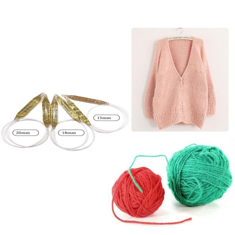 ABS 15mm 18mm 20mm κυκλικές βελόνες πλεξίματος Πουλόβερ χαλί Βελόνες με βελονάκι Εκτεταμένο δαχτυλίδι Εργαλεία βελονιάς πλεξίματος