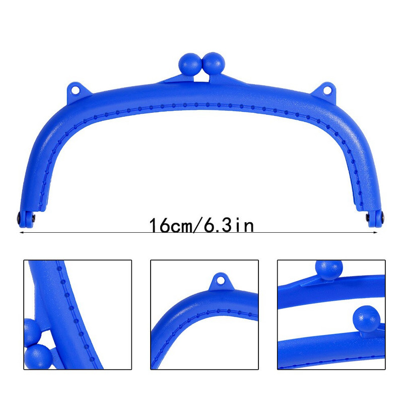 16CM luk od plastične torbice Ručka okvira za Clutch torbicu Dodaci za torbicu Izrada Kiss Kopča Brava Kožni pribor za šivanje