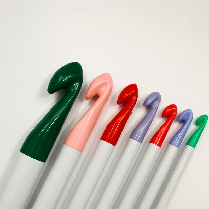 7tk villase värvilise käepidemega heegelnõelad heegelnõelade komplekt isetegemiseks kudumiseks paks pea kudumisvardade jaoks kudumisõmblustööriist