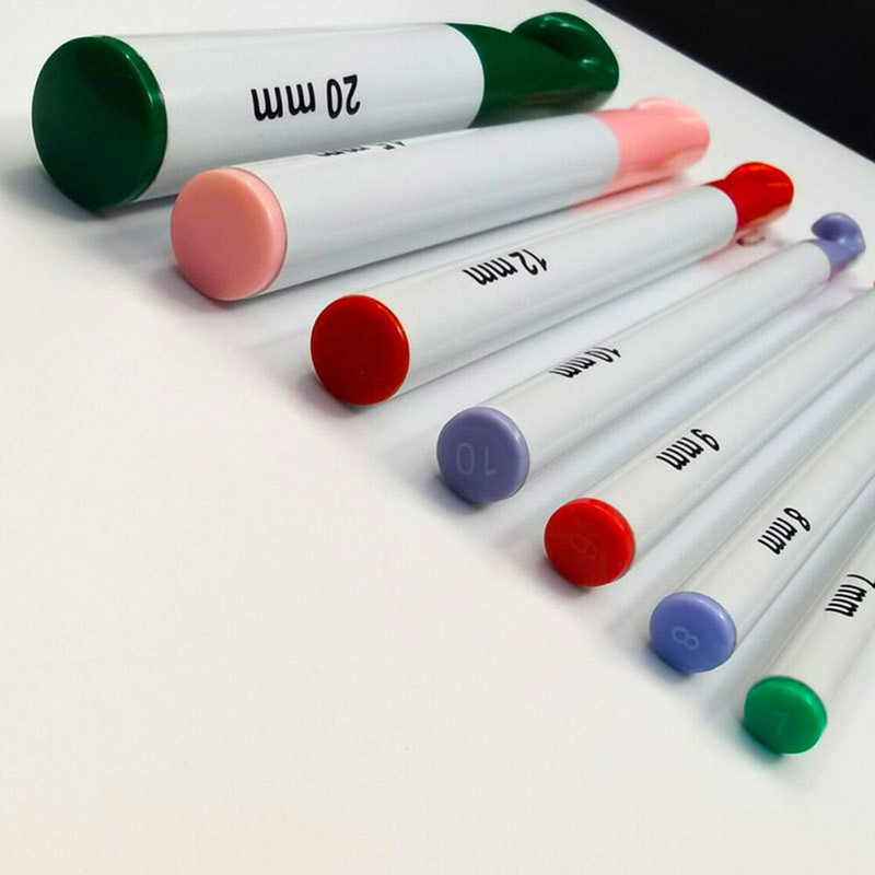 7tk villase värvilise käepidemega heegelnõelad heegelnõelade komplekt isetegemiseks kudumiseks paks pea kudumisvardade jaoks kudumisõmblustööriist