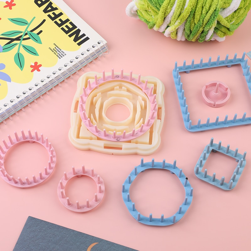 RORGETO Σετ πλεξίματος με αργαλειό ύφανσης Εύκολα αποσπώμενος αργαλειός λουλουδιών με πλαστική βελόνα για κασκόλ Κασκόλ για πουλόβερ Κατασκευή κασκόλ κασκόλ