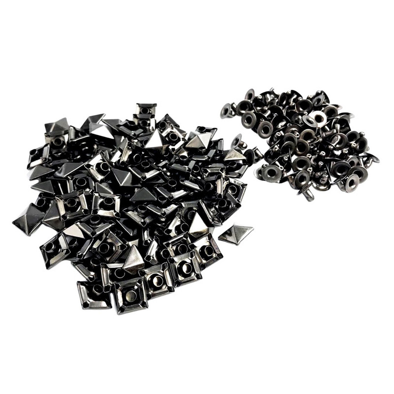 100 készlet Punk rock piramis szegecs szegecsek övtáska cipő dekoráció kézműves barkácsruhák varrás ékszerek karkötő tartozékok 6 mm-12 mm