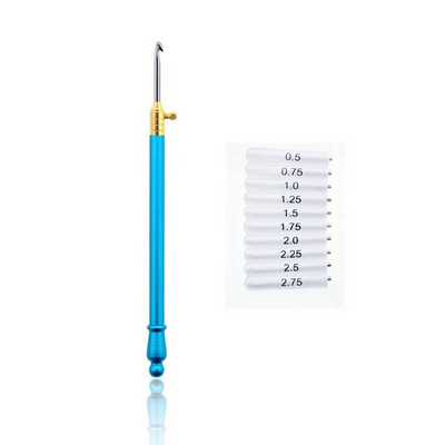 Šarena metalna ručka s 10 komada izmjenjive glave čipke za pletenje ručno izrađene male kukičane kukice