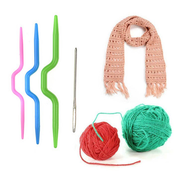 Направи си сам Комплект инструменти за плетене Плетене на една кука Ножици Бод Тъкане Аксесоари Консумативи Калъф