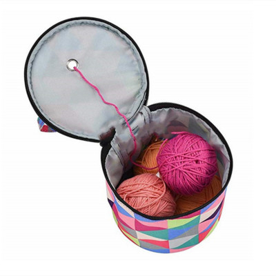 Yarn Storage Bag Round Knitting Wool Yarn Bags Organizer Crochet Sewing Needles Handbag Weave Tools Accessories Bowl Crafts Tote