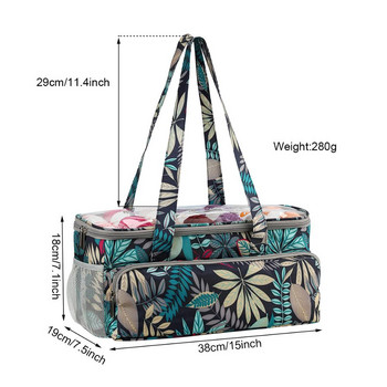 2020 Νήματα αποθήκευσης τσάντα με φύλλα σφενδάμου τσάντα πλέξης πορτοκαλί τετράγωνη τσάντα για βελόνες πλεξίματος με νήμα από μαλλί