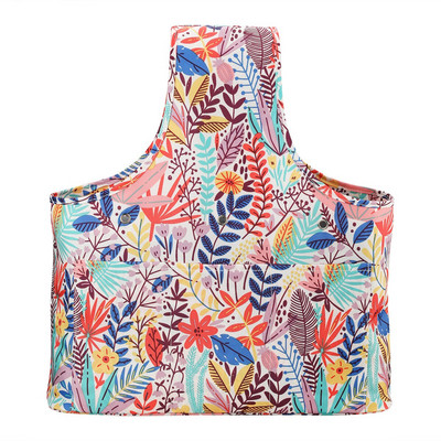 2020 m. verpalų laikymo krepšys su klevo lapais Mezgimo krepšys Oranžinis kvadratinis krepšys siūlams vilnos verpalams nėrimo kabliukai mezgimo virbalai