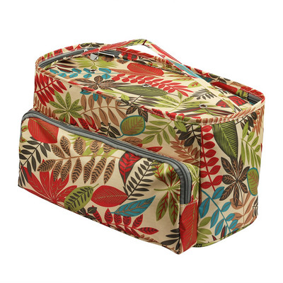 2020 m. verpalų laikymo krepšys su klevo lapais Mezgimo krepšys Oranžinis kvadratinis krepšys siūlams vilnos verpalams nėrimo kabliukai mezgimo virbalai