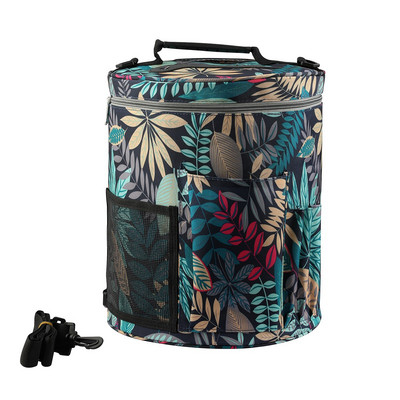 2020 m. verpalų laikymo krepšys su klevo lapais Mezgimo krepšys Oranžinis kvadratinis krepšys siūlams vilnos verpalams nėrimo kabliukai mezgimo virbalai