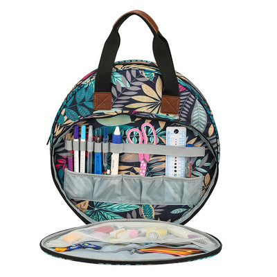 2020 m. verpalų laikymo krepšys su klevo lapais Mezgimo krepšys Oranžinis kvadratinis krepšys siūlams vilnos verpalams nėrimo kabliukai mezgimo virbalai