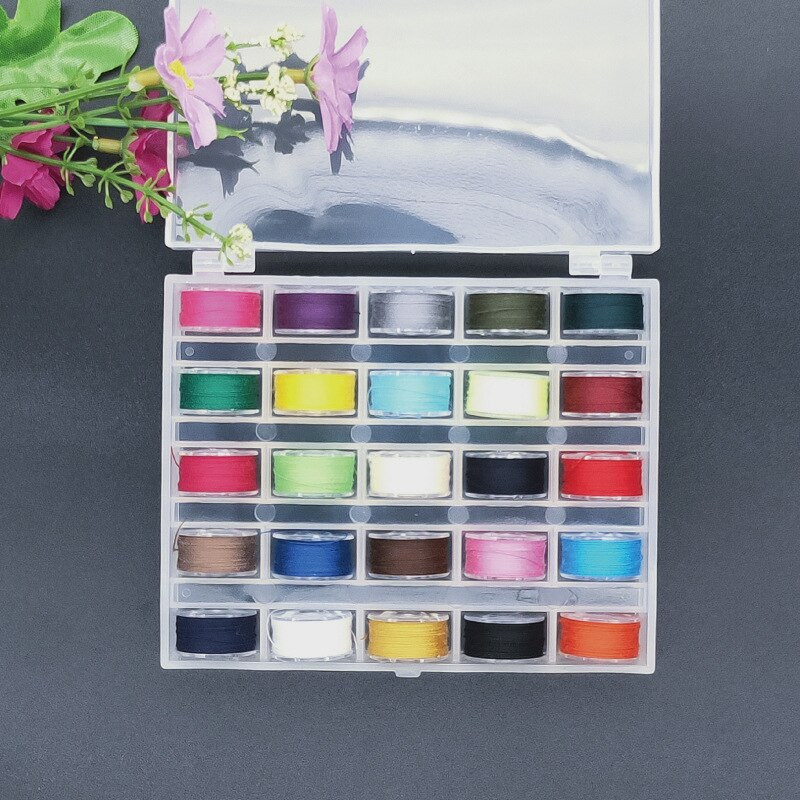 Siuvimo mašina Ritės Plastikinė siuvimo mašinos ašies dėžutė 25 skaidrios ritės, buitinė siuvimo mašina m laikymo dėžutė