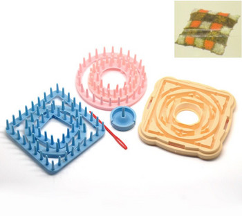Направи си сам машина за плетене Шевни материали Аксесоари Стан Комплект инструменти за ръкоделие Кръгъл за плетка Тъкане Ръчно изработен шал Чорап Конец