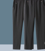 Kõrge vöökoha ja metallelemendiga kevad-sügis naiste püksid