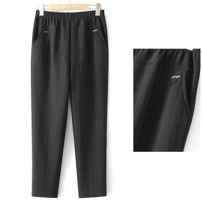 Kõrge vöökoha ja metallelemendiga kevad-sügis naiste püksid