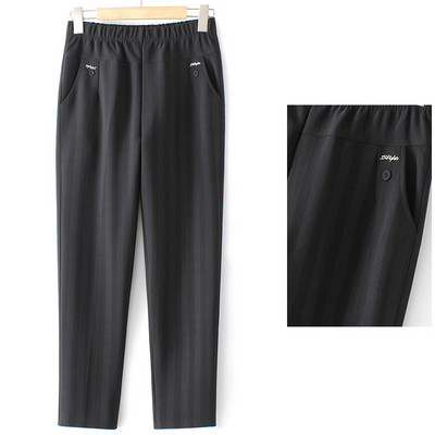 Kõrge vöökoha ja metallelemendiga kevad-sügis naiste püksid