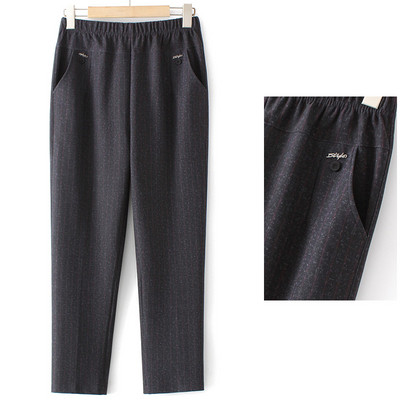 Kõrge vöökoha ja metallelemendiga kevad-sügis naiste püksid