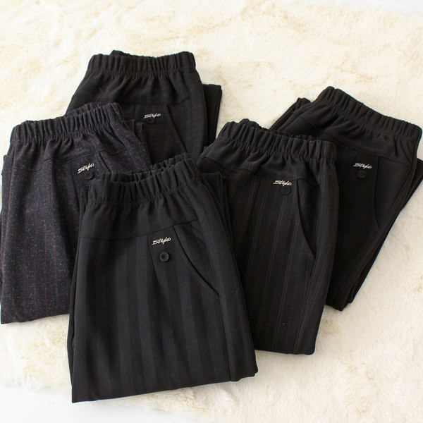 Kõrge vöökoha ja metallelemendiga kevad-sügis naiste püksid