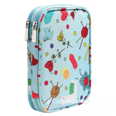 Mezgimo adatų dėklas Kelioninis maišelis Organizatoriaus laikymo krepšys apskritoms mezgimo adatoms nėrimo kabliukai siuvimo reikmenys rinkinio krepšys