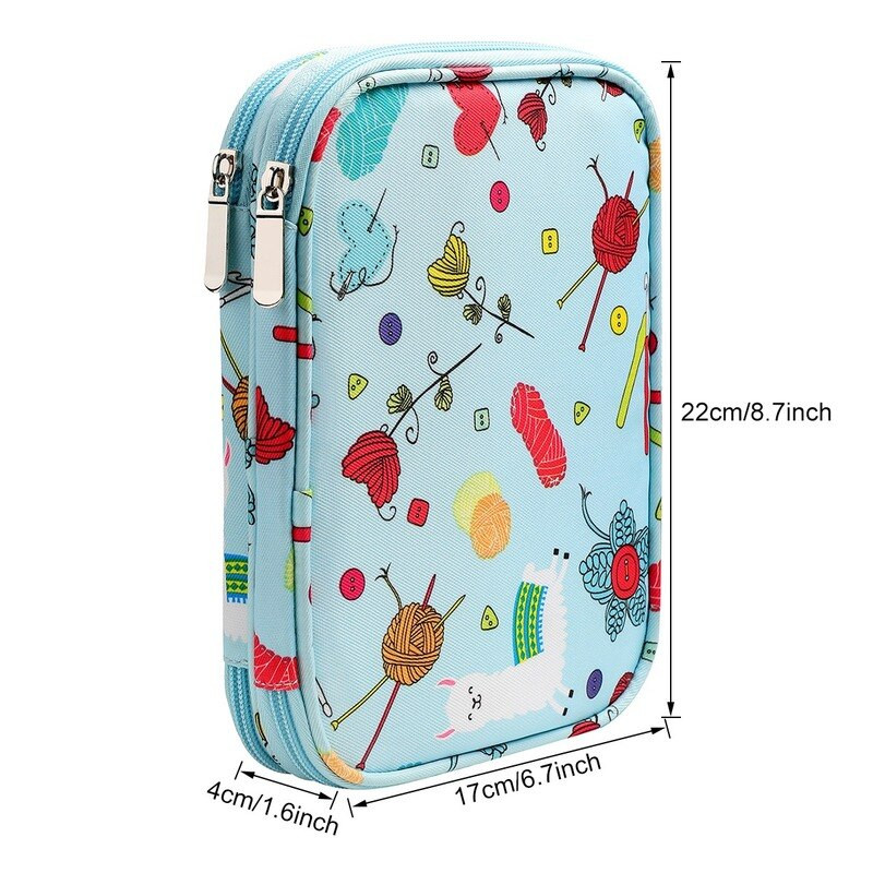 Mezgimo adatų dėklas Kelioninis maišelis Organizatoriaus laikymo krepšys apskritoms mezgimo adatoms nėrimo kabliukai siuvimo reikmenys rinkinio krepšys