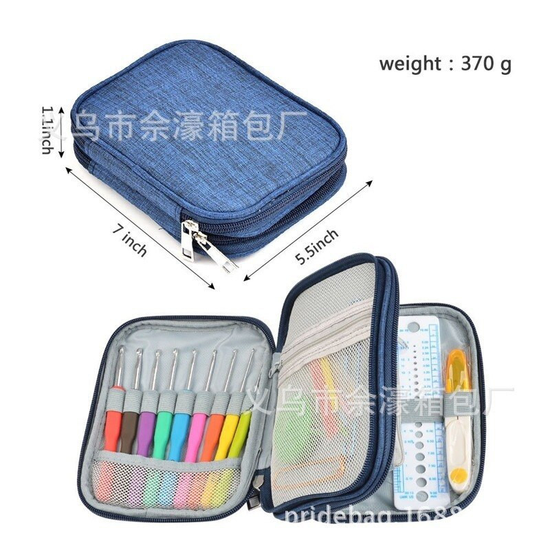 Mezgimo adatų dėklas Kelioninis maišelis Organizatoriaus laikymo krepšys apskritoms mezgimo adatoms nėrimo kabliukai siuvimo reikmenys rinkinio krepšys