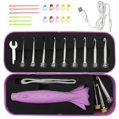 Βελονάκια πλεξίματος 12 σε 1 Light Up με δυνατότητα αλλαγής κεφαλής φόρτισης βελόνες πλεξίματος Σετ εργαλείων πλεξίματος Υφαντικό πουλόβερ Αξεσουάρ ραπτικής