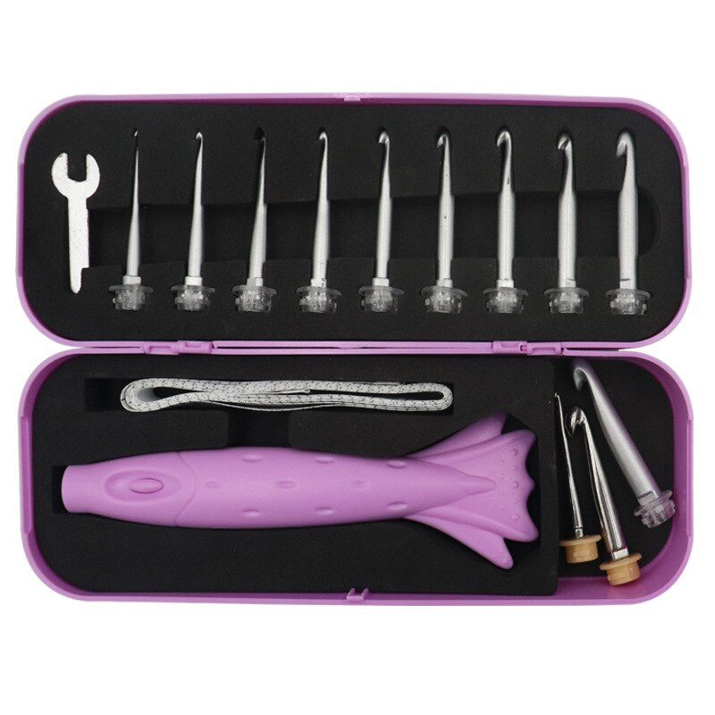 Βελονάκια πλεξίματος 12 σε 1 Light Up με δυνατότητα αλλαγής κεφαλής φόρτισης βελόνες πλεξίματος Σετ εργαλείων πλεξίματος Υφαντικό πουλόβερ Αξεσουάρ ραπτικής