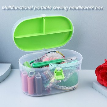 Fenrry Multifunction Sewing Nenework Box Αποθήκευση Κουτί με κλωστές ραψίματος Πλαστικό κουτί δοχείου για DIY Εργαλεία ραπτικής Θήκη οργάνωσης