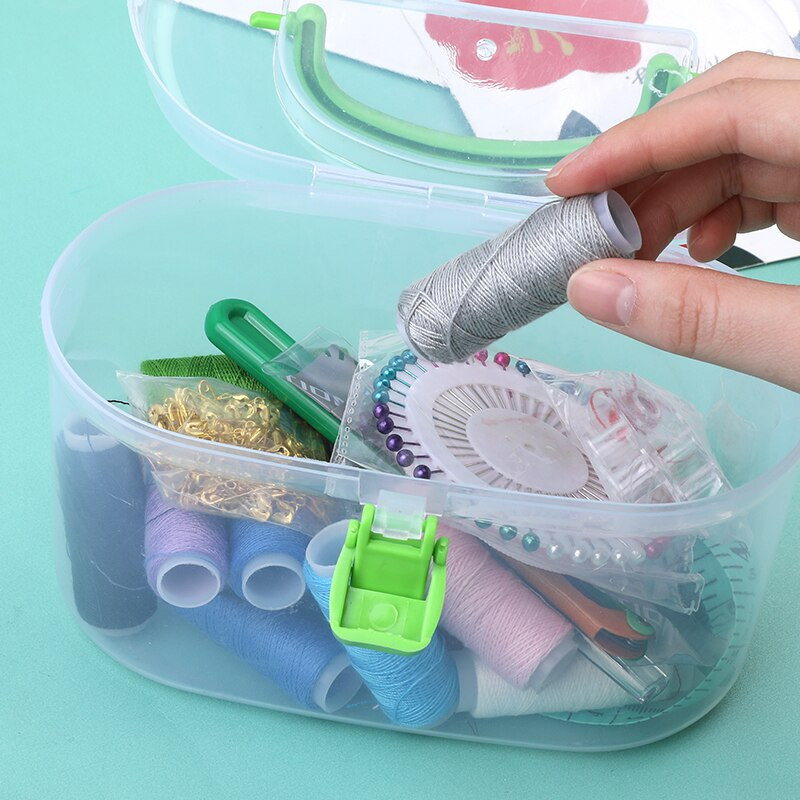 Fenrry multifunktsionaalne õmblus näputöö hoiukast Õmblusniidikarp Plastikust konteinerikarp meisterdamise õmblustööriistade jaoks Korraldaja ümbris