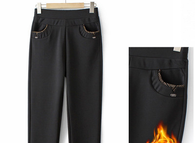 Γυναικείο κομψό παντελόνι με επένδυση με μεταλλικό στοιχείο