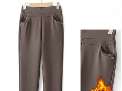 Γυναικείο κομψό παντελόνι με επένδυση με μεταλλικό στοιχείο