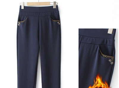 Γυναικείο κομψό παντελόνι με επένδυση με μεταλλικό στοιχείο