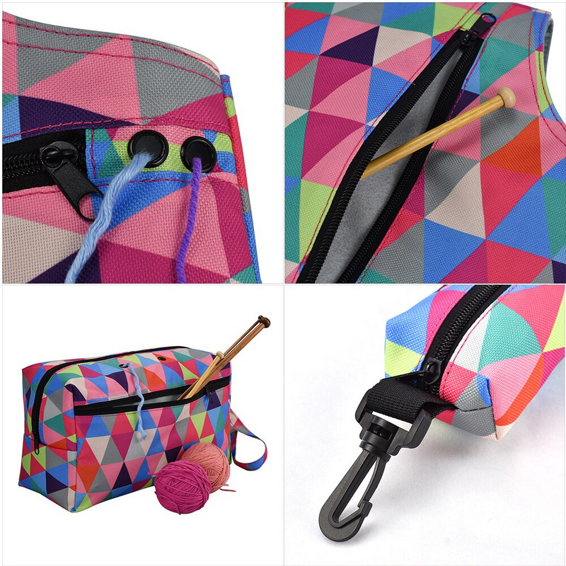 Φορητή οργάνωση τσαντών αποθήκευσης νήματος με διαχωριστικό για πλέξιμο με βελονάκι Οργάνωση πλέξης φορητή θήκη για νήματα για ταξίδια