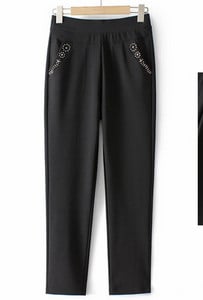 Casual γυναικείο παντελόνι με τσέπη και πέτρες