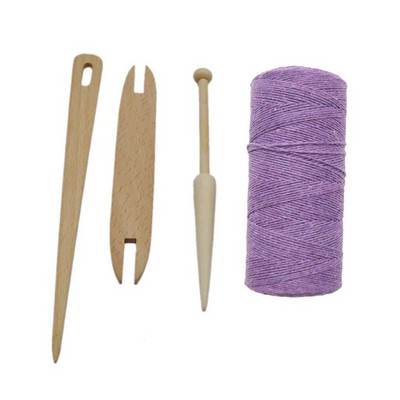 N58C 4 kom/set Prirodni drveni štap Igla za pletenje Razboj za tkanje Pređa za osnove DIY Ručni radovi