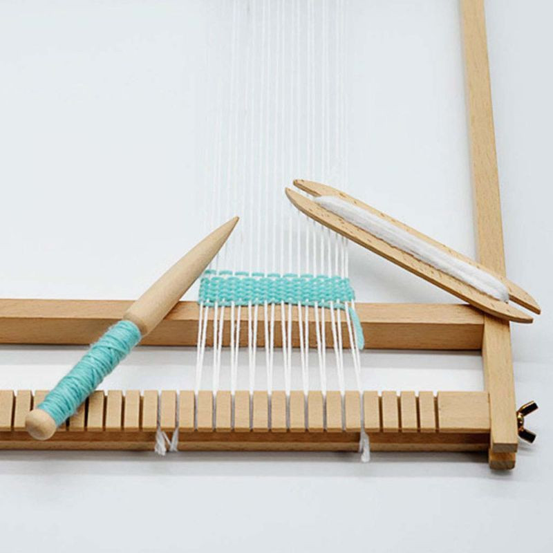 N58C 4 kom/set Prirodni drveni štap Igla za pletenje Razboj za tkanje Pređa za osnove DIY Ručni radovi