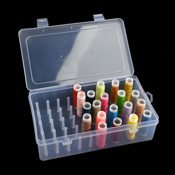 42PCS Пластмасова прозрачна кутия за конци Домакински шевни конци Кутия за съхранение Куфар Контейнер Craft Макара Кутия за съхранение