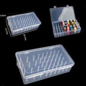 42 ΤΕΜ Πλαστικό διαφανές κουτί με κλωστές Οικιακό κουτί ραπτικής με κλωστή ραψίματος Κουτί αποθήκευσης βαλίτσα Δοχείο χειροτεχνίας Κουτί αποθήκευσης καρουλιού