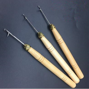 3 kom/set Kukice igle s drvenom drškom heklanje Sew Wig ekstenzije za kosu Alati pribor za pletenje