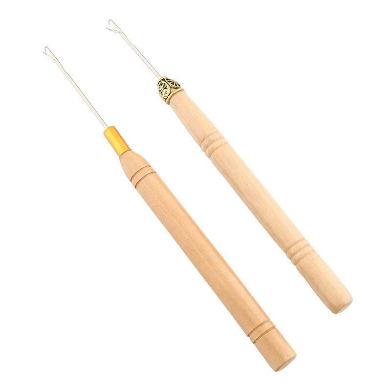 3 kom/set Kukice igle s drvenom drškom heklanje Sew Wig ekstenzije za kosu Alati pribor za pletenje