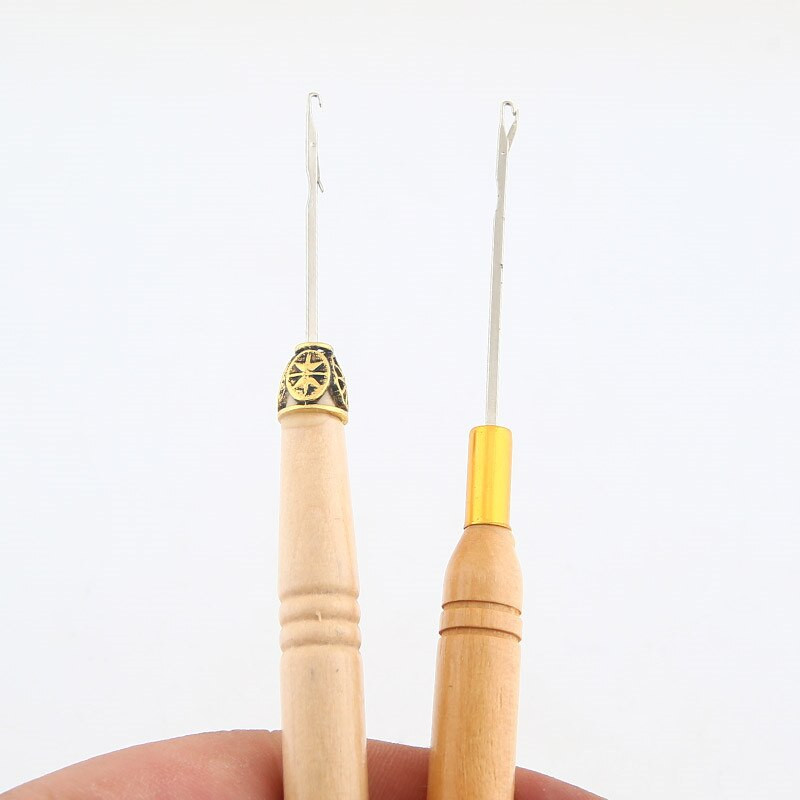 3 kom/set Kukice igle s drvenom drškom heklanje Sew Wig ekstenzije za kosu Alati pribor za pletenje