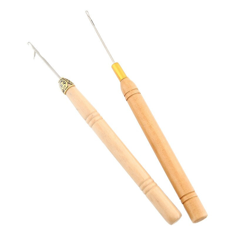 3 kom/set Kukice igle s drvenom drškom heklanje Sew Wig ekstenzije za kosu Alati pribor za pletenje
