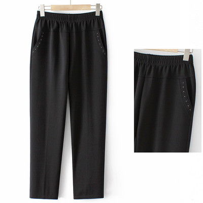 Naiste vabaaja püksid kividega ja kummiga