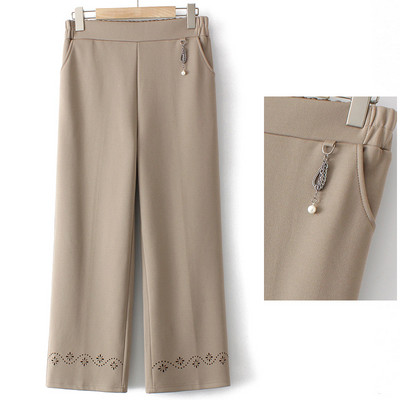 Elegantsed naiste laiad 3D-elemendiga püksid